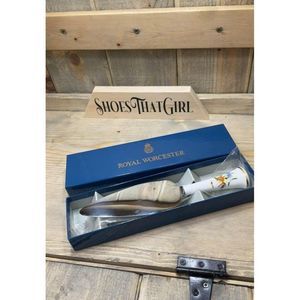 𝅺ROYAL Worchester Bone China Stainless Steel Cake Slice floral handle